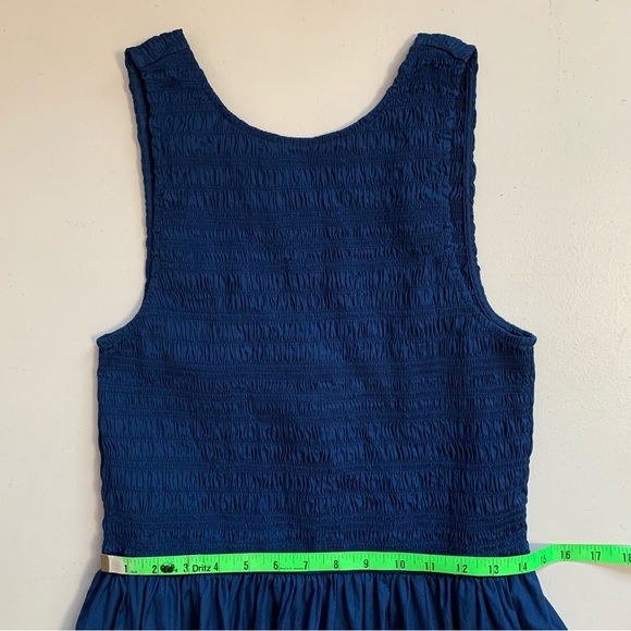 Madewell The Melody Scoopback Smocked Midi Dress in Blue Moon Size Medium NWT - Picture 15 of 17